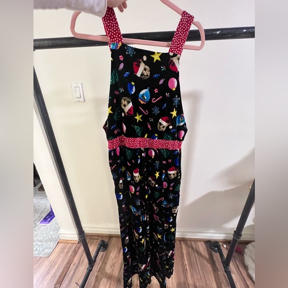 Love On A Hanger Pants & Jumpsuits | Christmas Cat Overalls - Picture 6 of 8